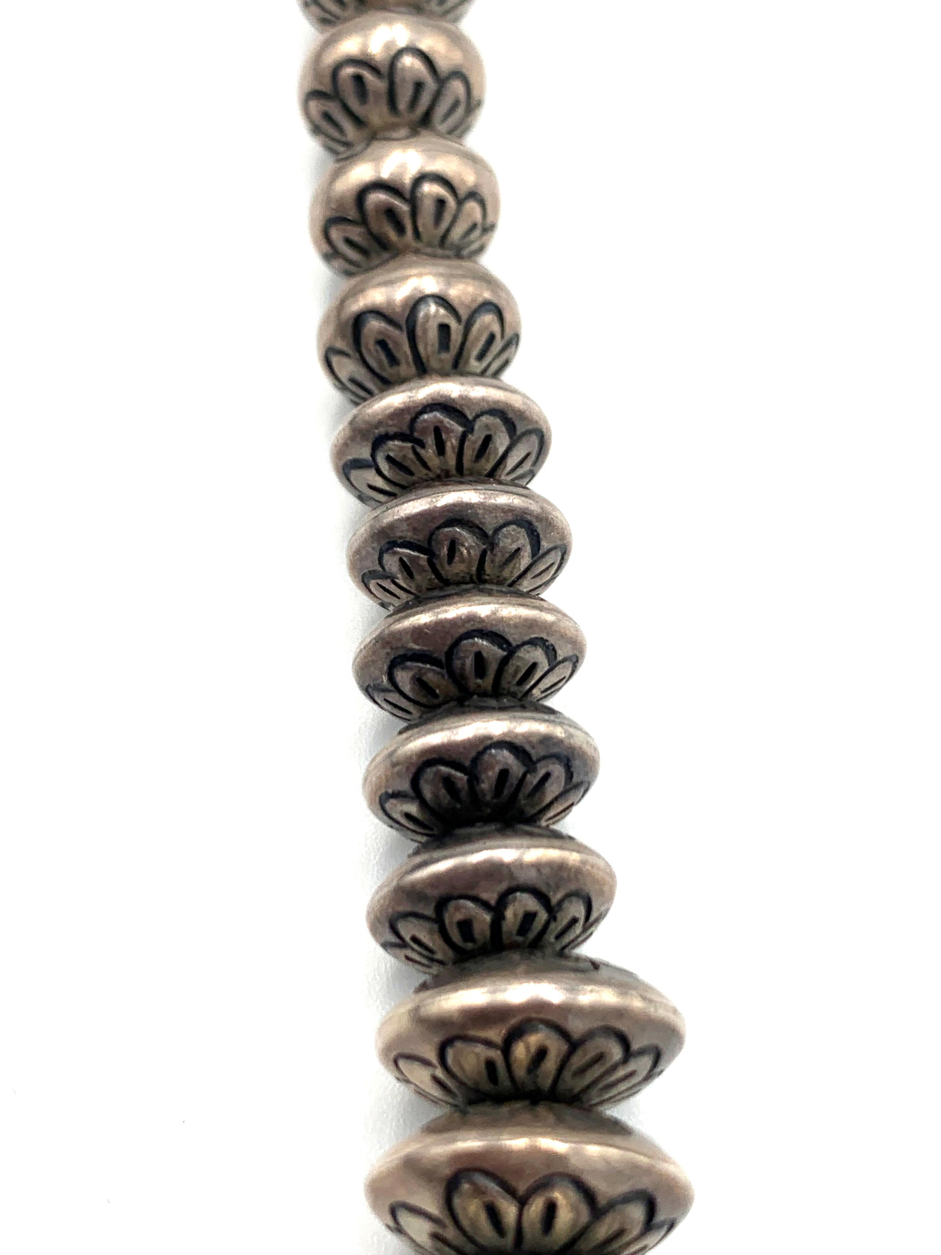 Collana di perle Navajo vintage in argento sterling in vendita 6