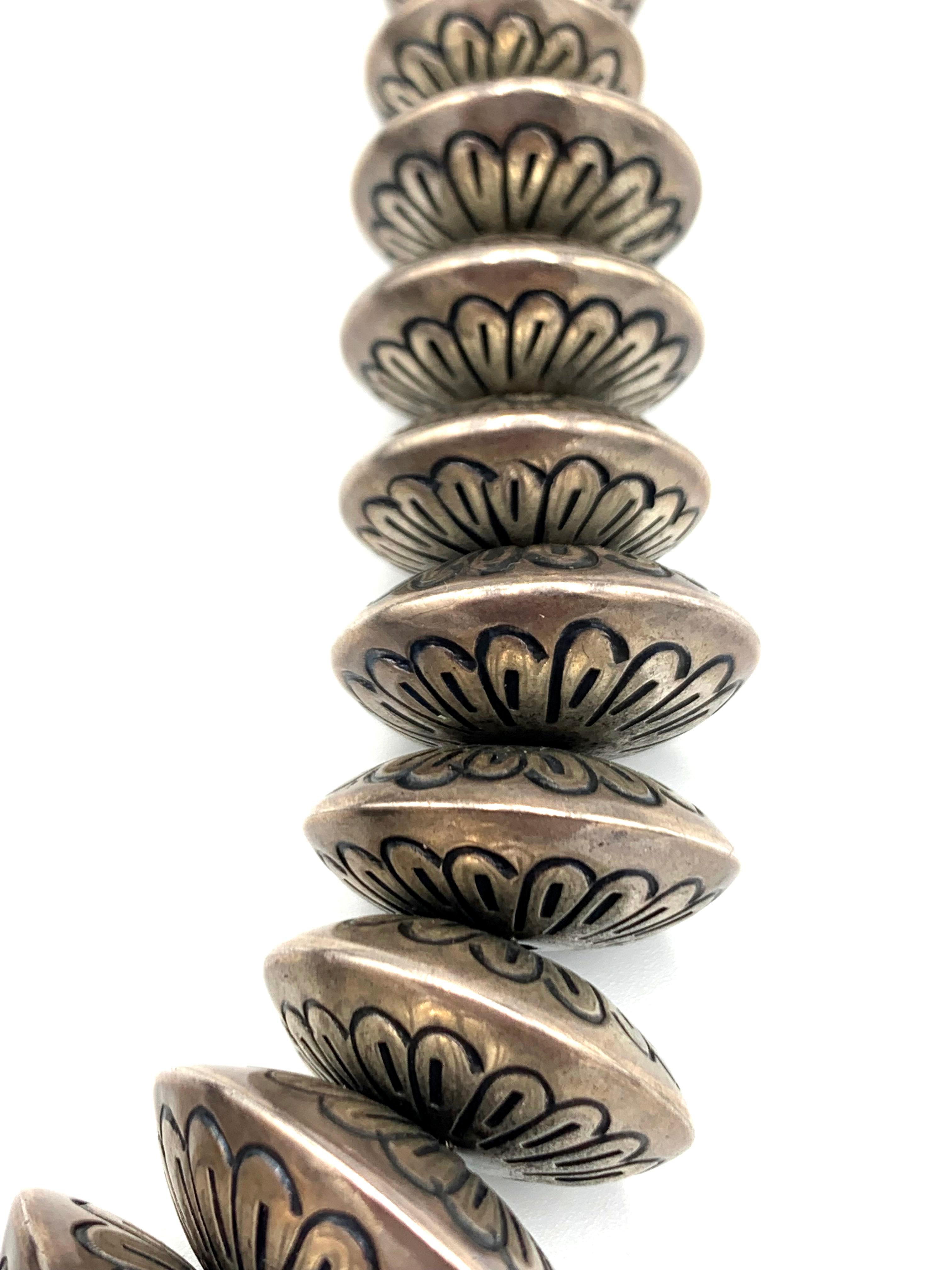 Collana di perle Navajo vintage in argento sterling in vendita 8