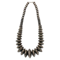 Collana di perle Navajo vintage in argento sterling