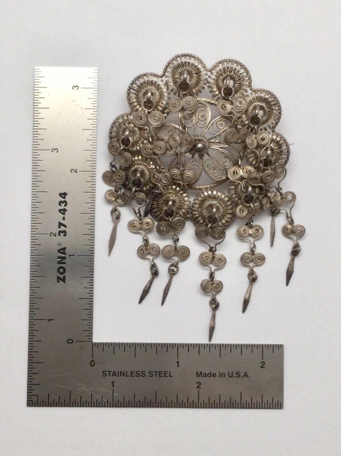Vintage Sterling Silver Norway Solje Wedding Pin Brooch In Good Condition In Washington Depot, CT