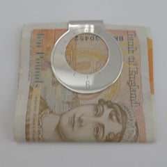 Pince à billets vintage fantaisie en argent massif signée Alfred Dunhill, Londres