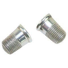 Vintage Sterling Silver Novelty Thimble Earrings