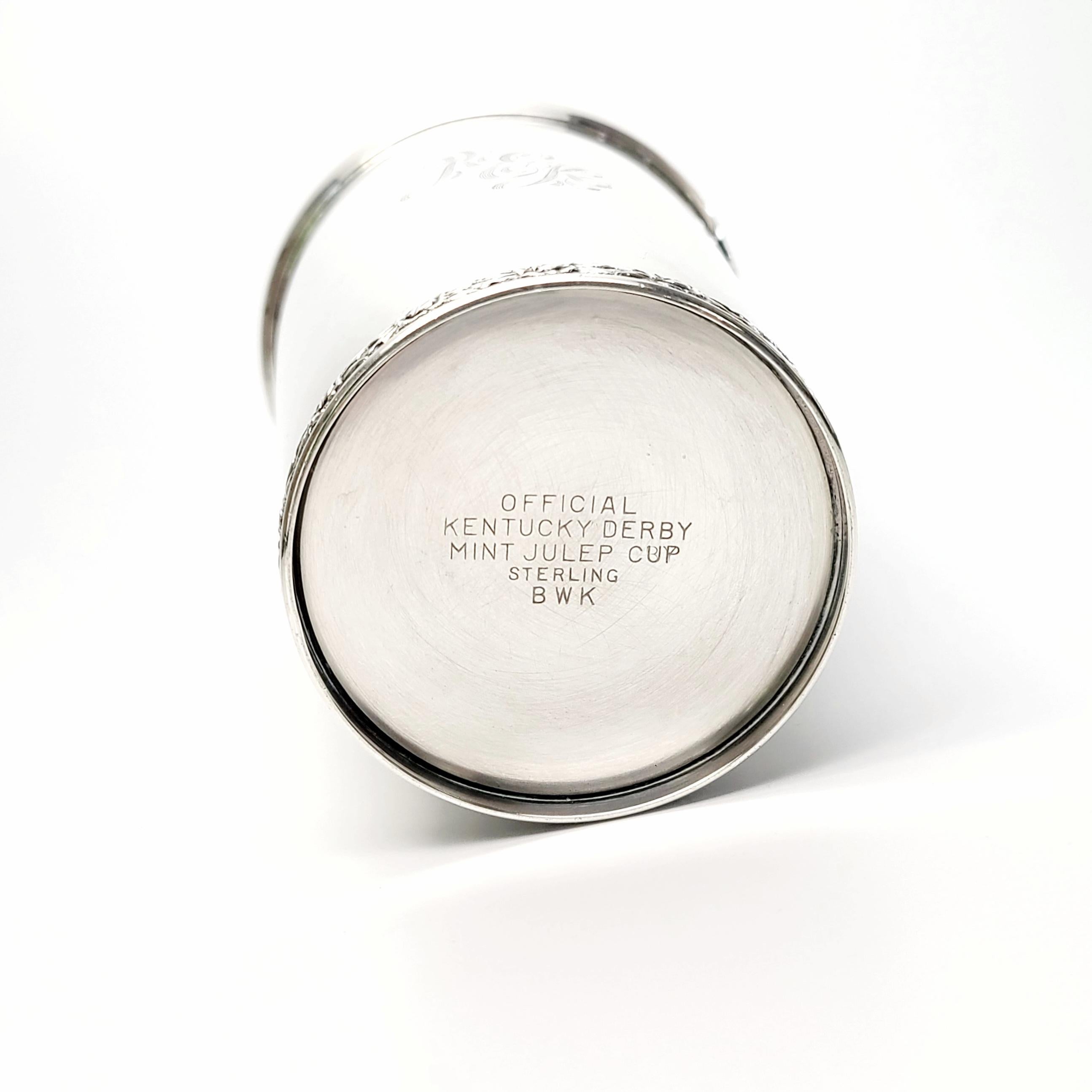 Mid-20th Century Vintage Sterling Silver Official Kentucky Derby Mint Julep Cup BWK