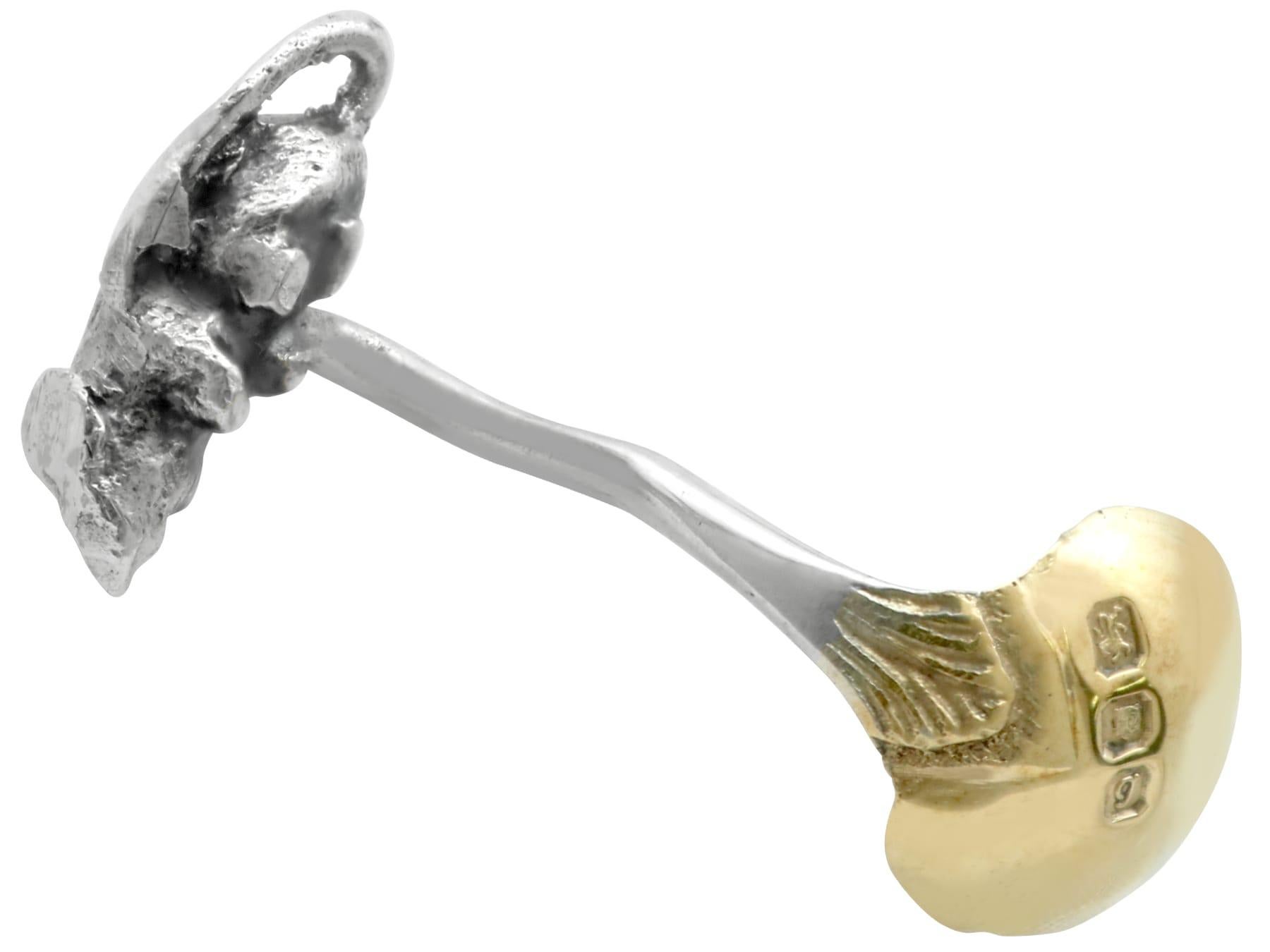 Tarro de mostaza búho vintage de plata de ley en venta 4