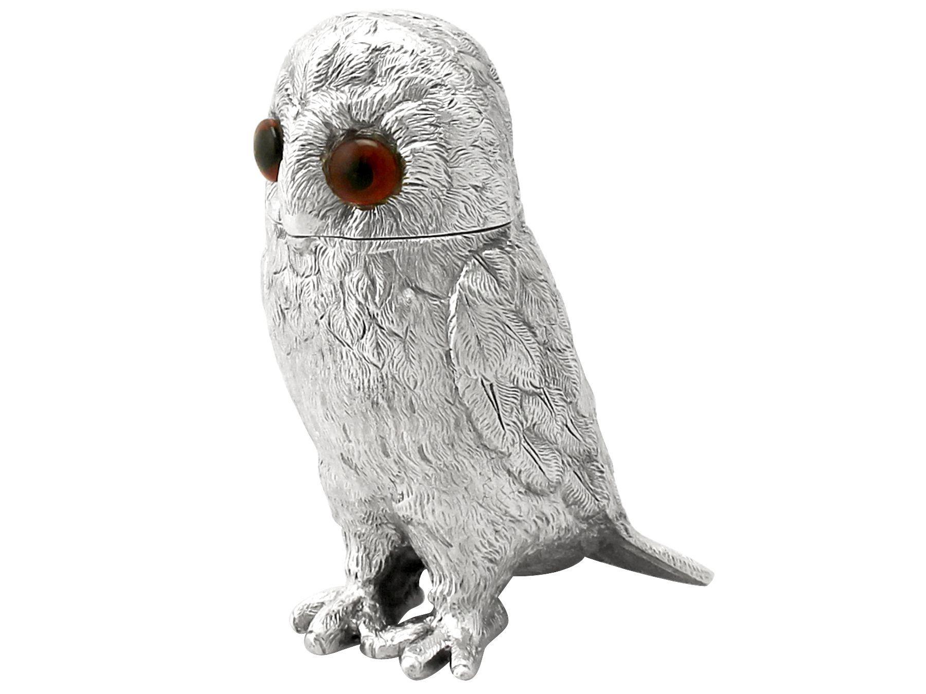 Vintage Sterling Silver Owl Pepperettes 2