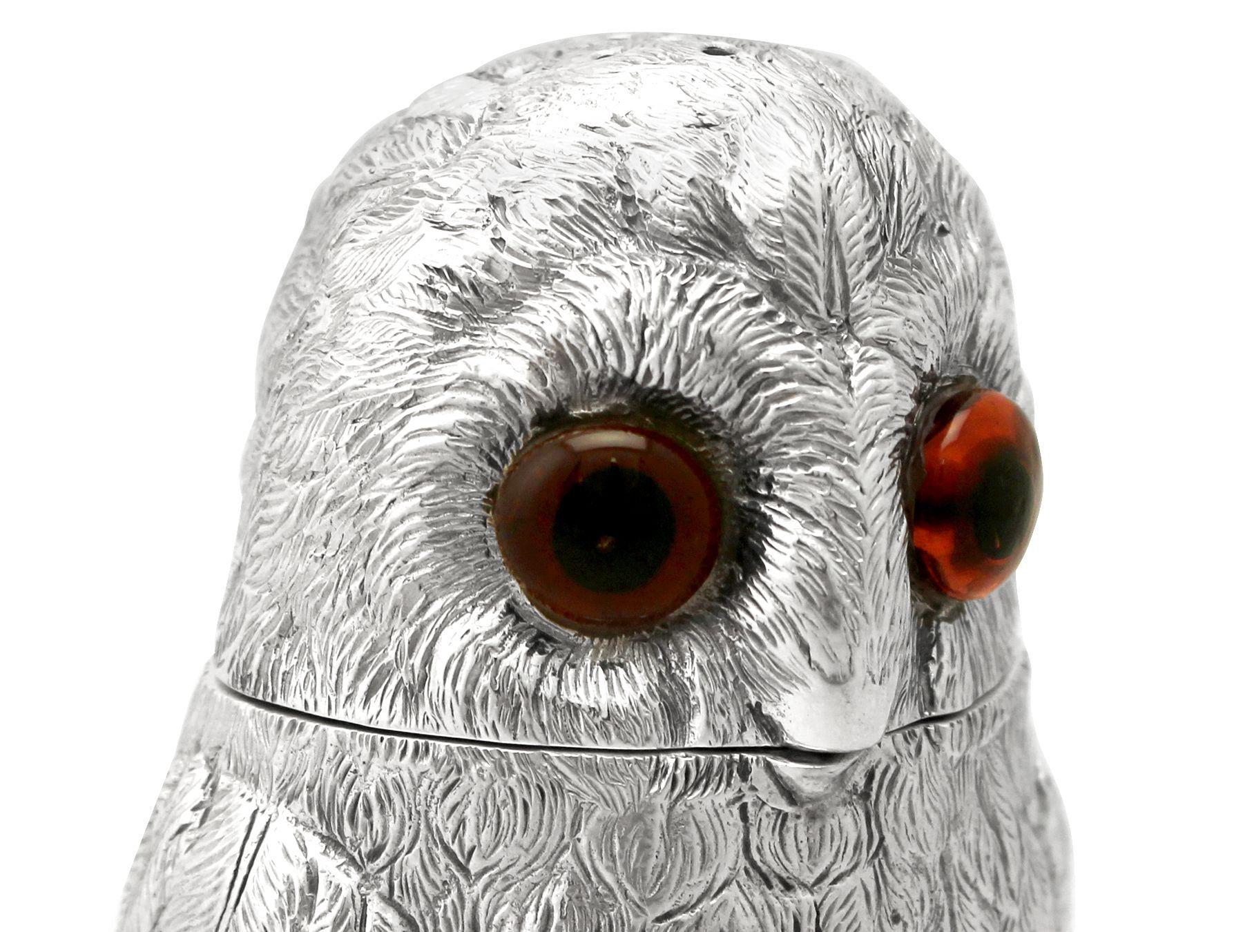 Vintage Sterling Silver Owl Pepperettes 3