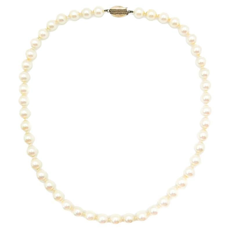 Vintage Sterling Silver Pearl Rope Necklace 1960s