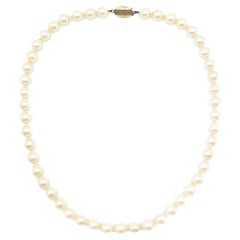 Vintage Sterling Silver Pearl Rope Necklace 1960s