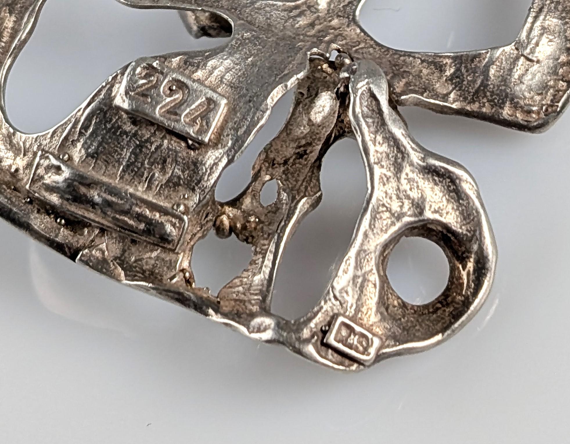 Norwegian Vintage Sterling Silver Pendant Signed by Ragnar Skalstad, Norway 1960s