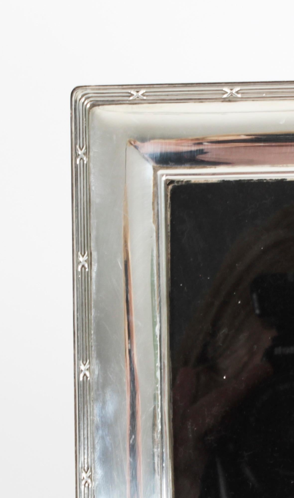 Late 20th Century Vintage Sterling Silver Photo Frame by Carrs of Sheffield dated 1996