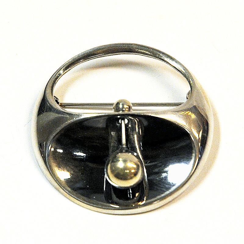 Mid-Century Modern Vintage Sterling Silver Pin Brooch by Erik Granith, Finland, 1966 For Sale