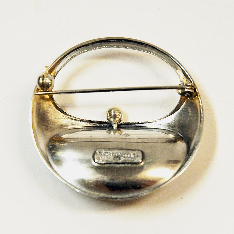 Broche à épingle vintage en argent sterling d'Erik Granith, Finlande, 1966 Bon état - En vente à Stockholm, SE