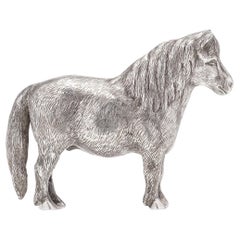 Figurine de poney vintage en argent sterling d'Edward Barnard & Sons Ltd, 1975