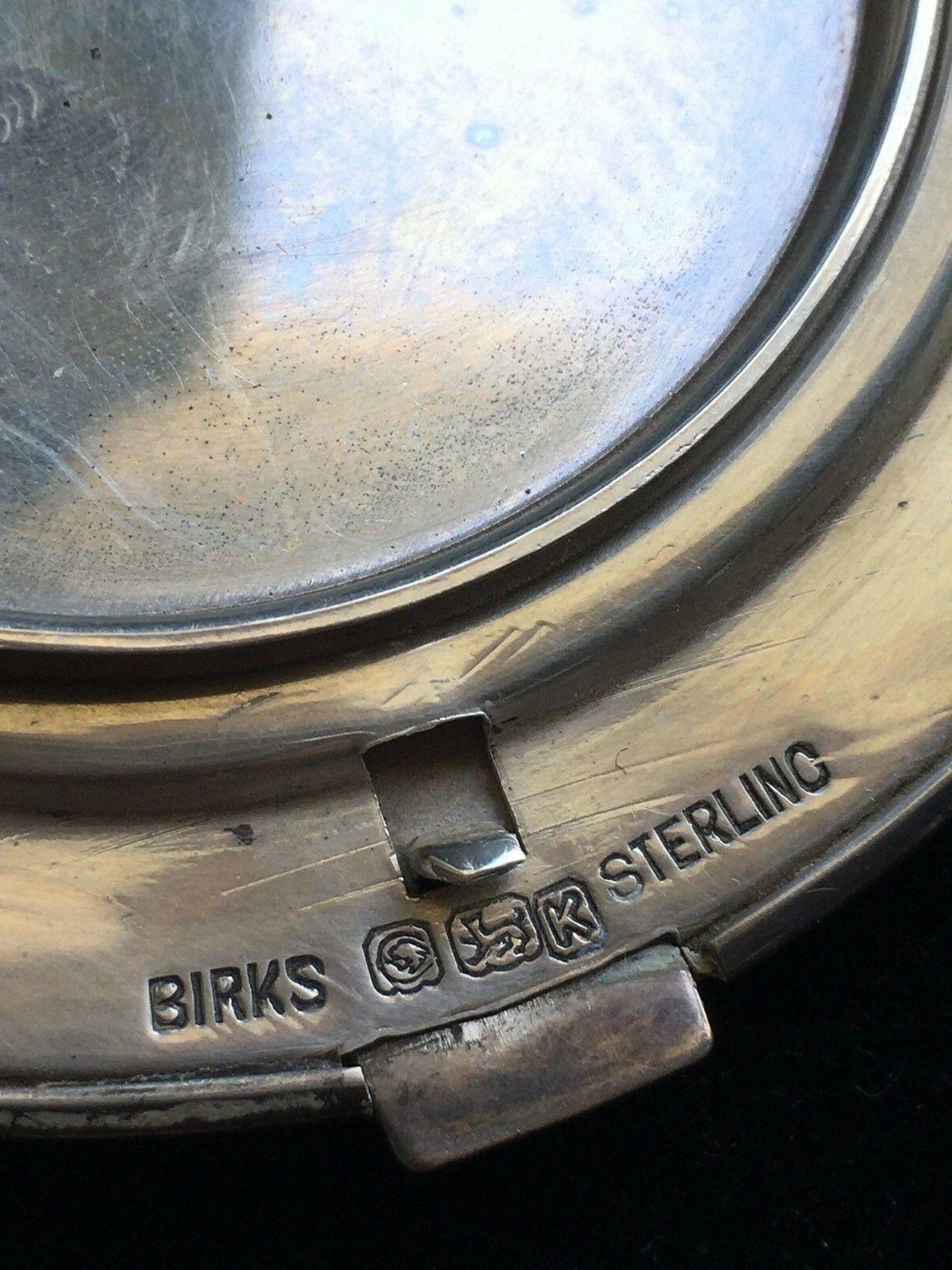 Art Deco Vintage Sterling Silver Powder Compact Birks For Sale