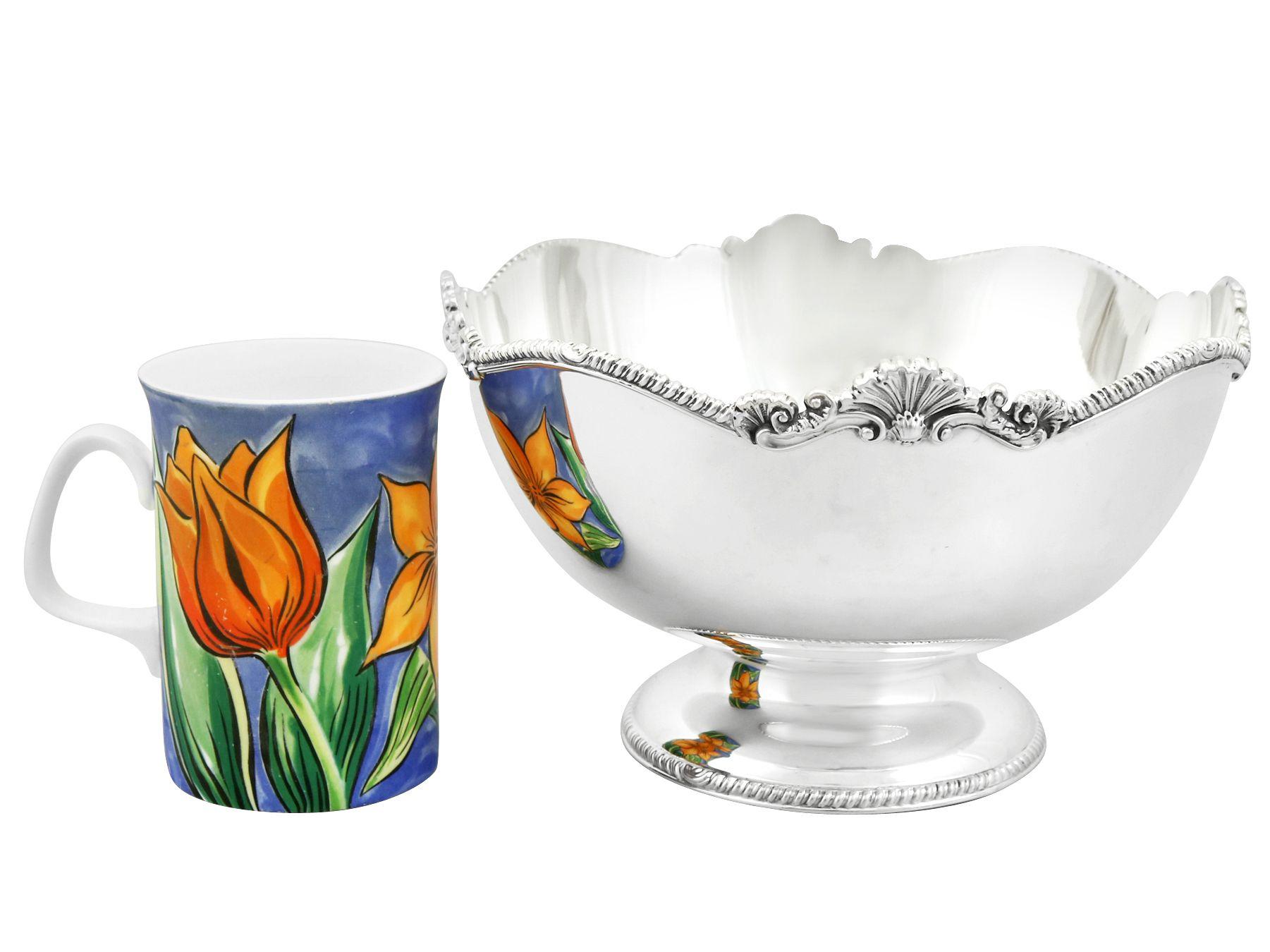 Mappin & Webb Ltd 1989 Vintage Sterling Silber Präsentation / Obstschale (Ende des 20. Jahrhunderts) im Angebot