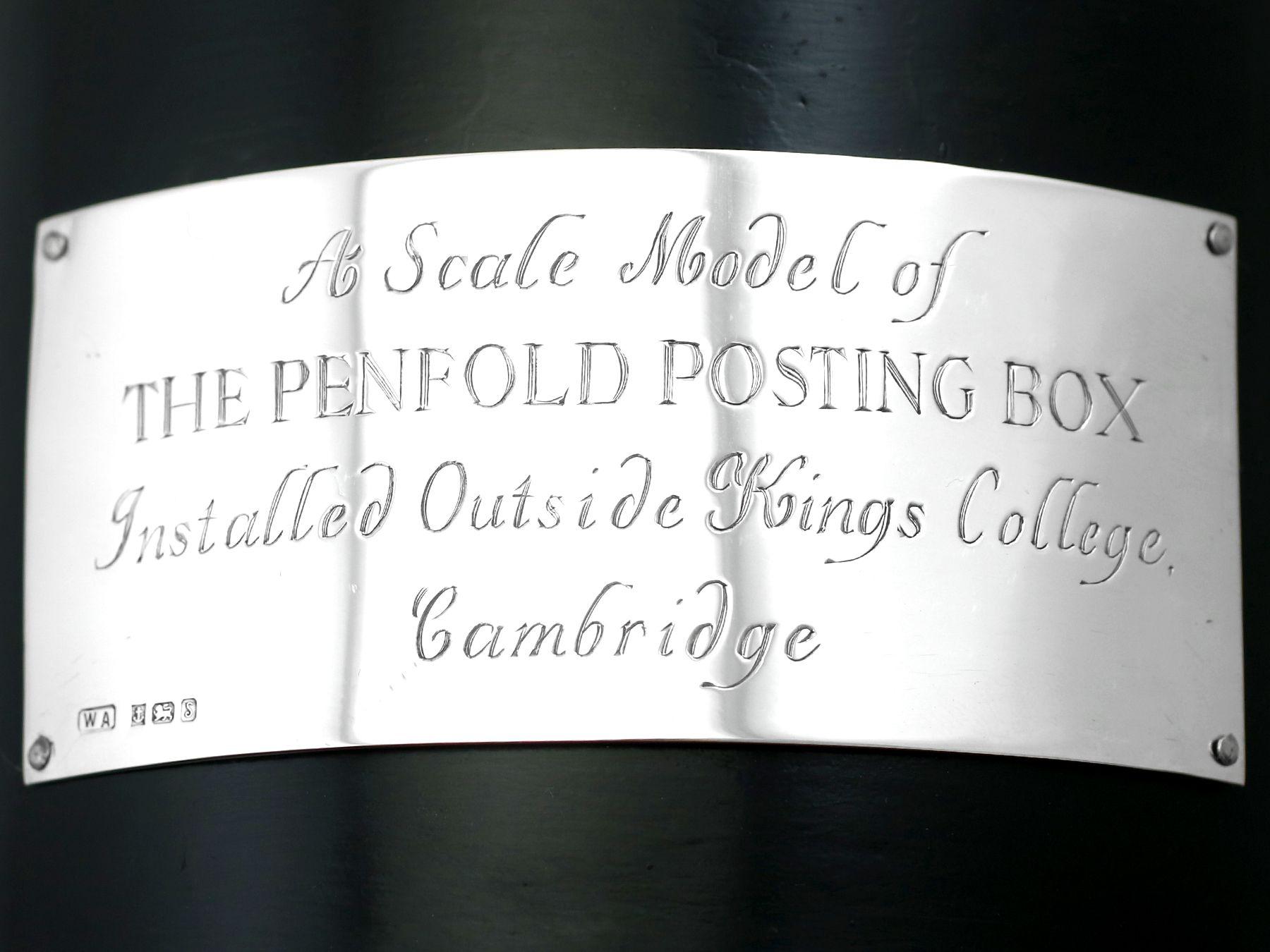 Vintage Sterling Silver Presentation Penfold Posting Money Box/Centrepiece 8