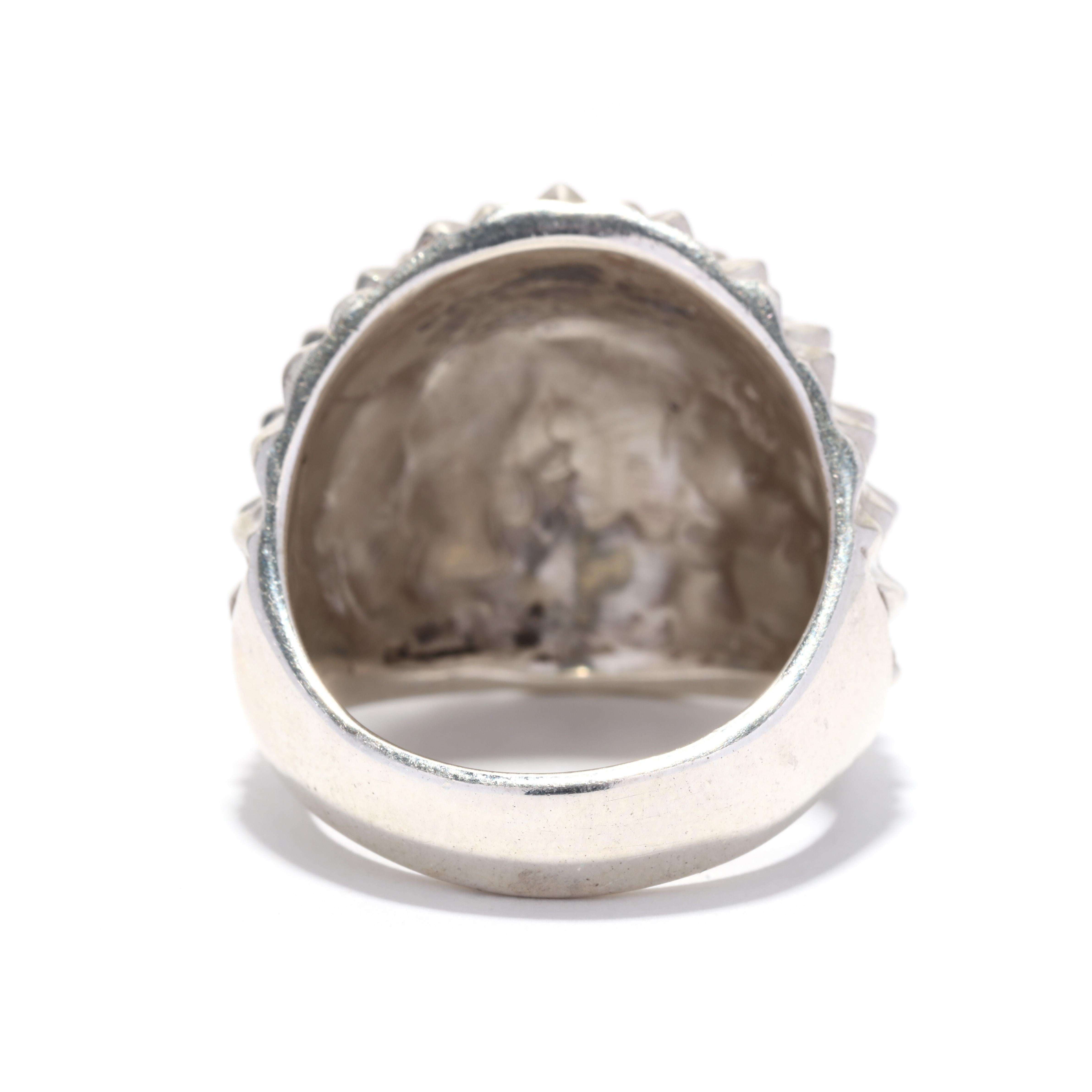 Vintage Sterling Silber Pyramide Spike Dome Ring für Damen oder Herren im Angebot