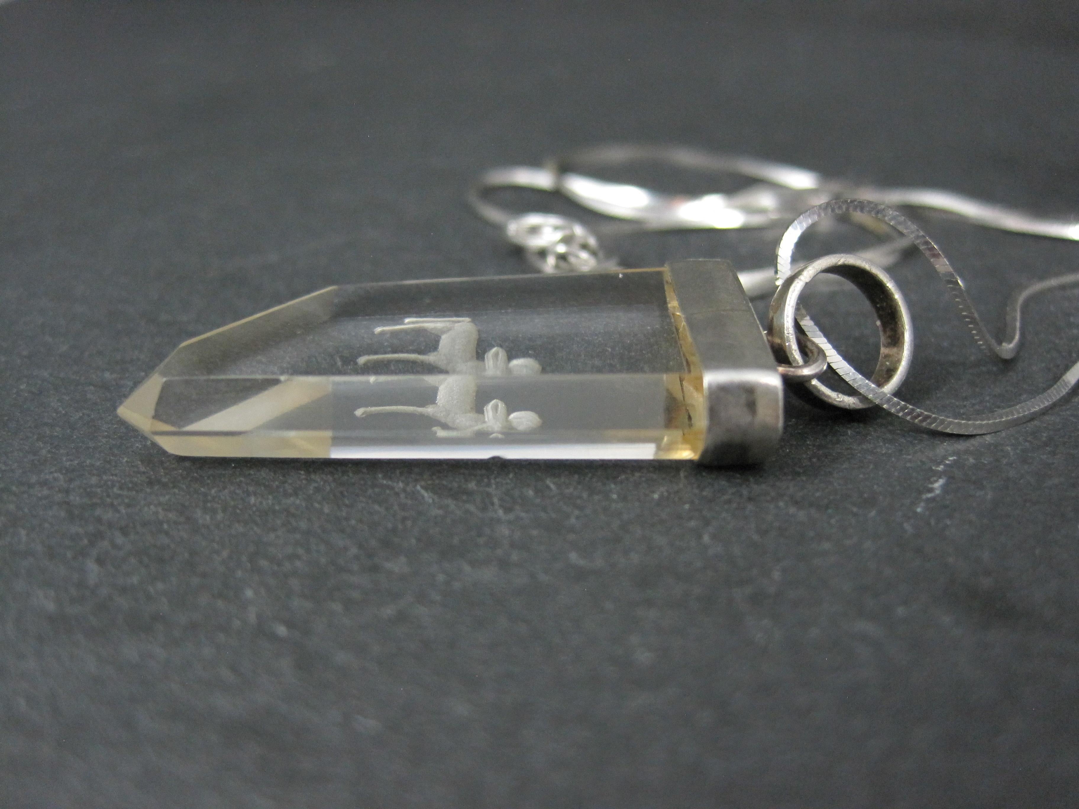 Vintage Sterling Silver Quartz Sagittarius Pendant Necklace For Sale 5