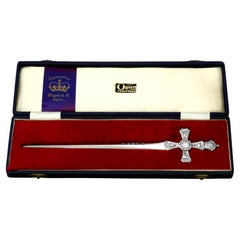 Vintage Sterling Silver Queen Elizabeth II Commemorative Letter Opener (1953)
