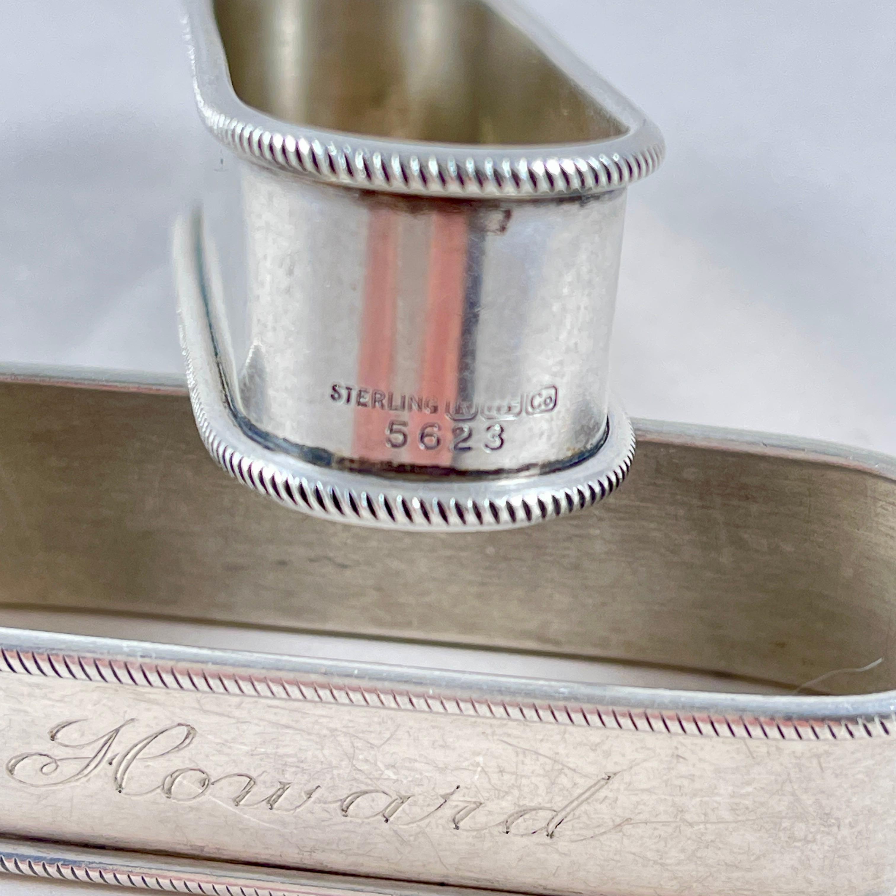 Portatovaglioli rettangolari in argento Sterling Estate, set misto di sei pezzi in vendita 6