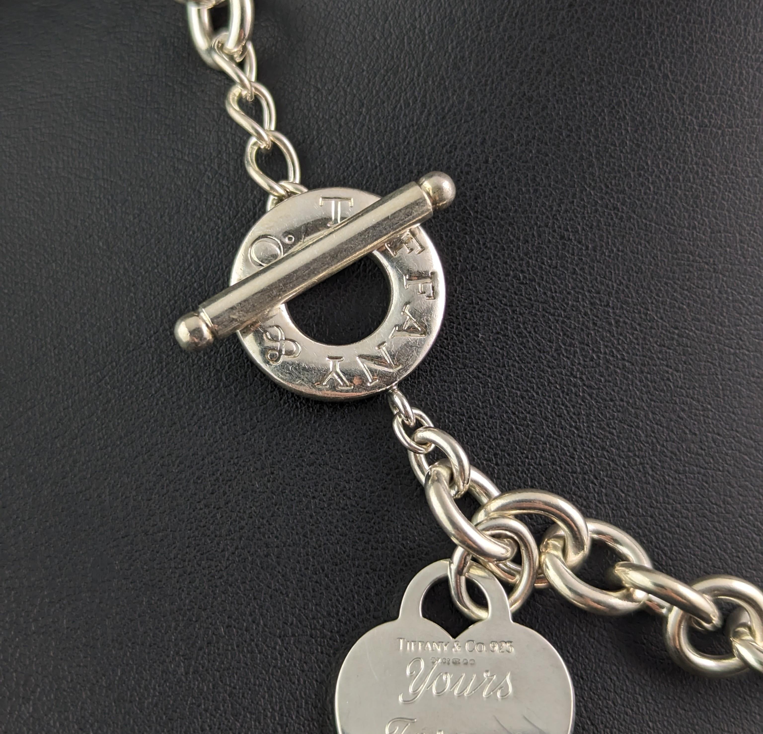 Moderne Collier vintage en argent sterling retour à Tiffany Heart tag en vente