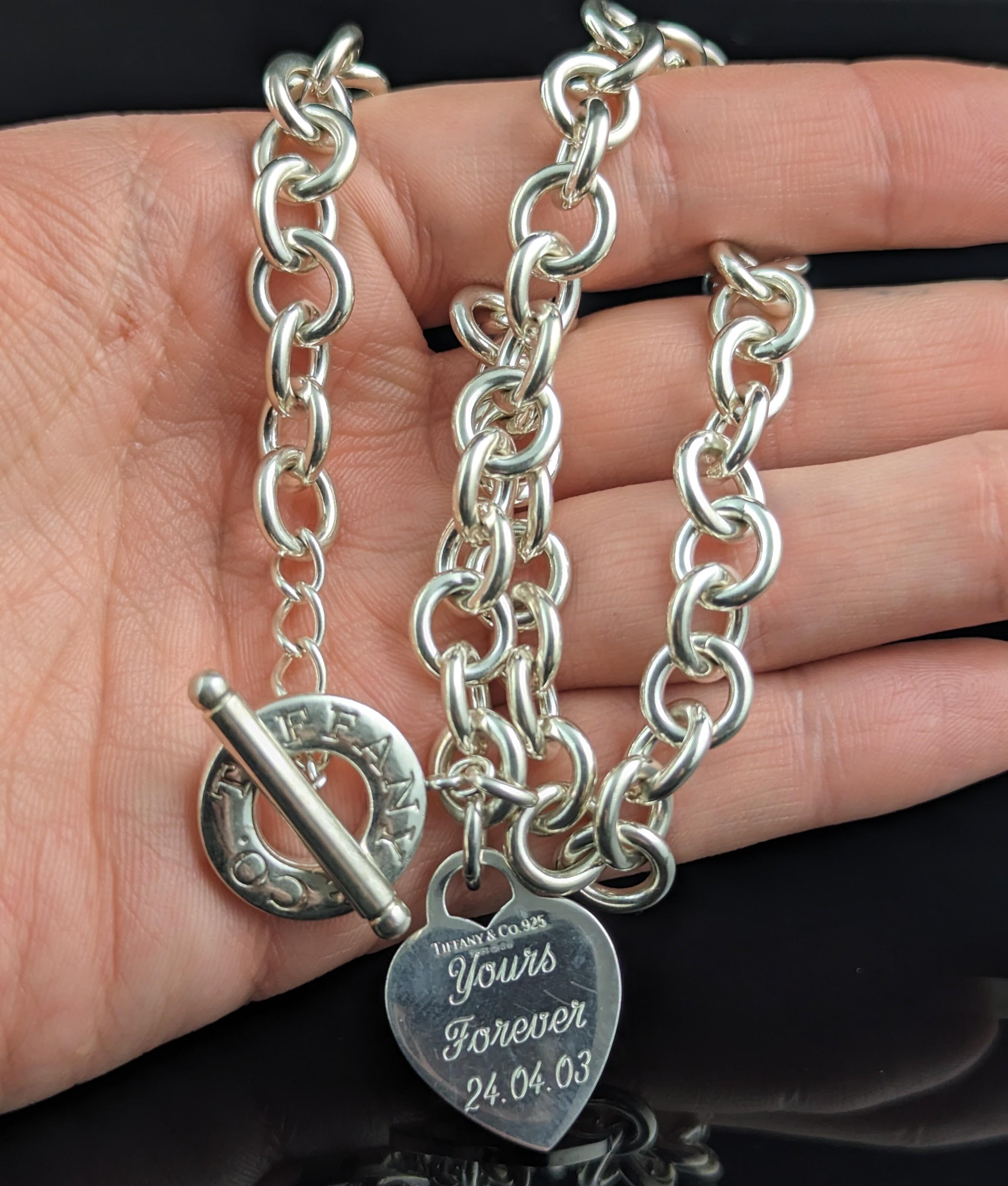 Vintage Sterling silver Return to Tiffany Heart tag toggle necklace 1