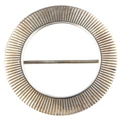 Vintage Sterling Silver Ridged Circle Brooch by Jewel Art, 31mm