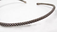 Vintage Sterling Silver Rope Chain Choker Necklace