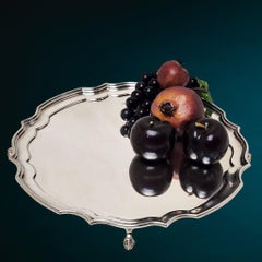 Plat de service vintage en argent massif, 12 pouces, Sheffield, Angleterre, 1977, pouvant être gravé