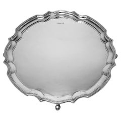 Plat de service vintage en argent massif, 12 pouces, Sheffield, Angleterre, 1977, pouvant être gravé
