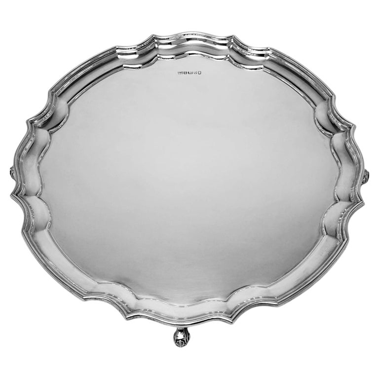 Vintage Sterling Silver Salver 12 inches Sheffield England 1977 Engravable