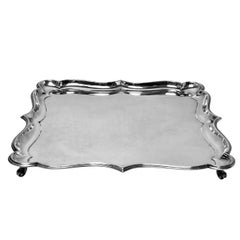Vintage Sterling Silver Salver / Plater / Tray Square Sheffield, England 1919