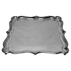 Vintage Sterling Silver Salver / Plater / Tray Square Sheffield, England 1919