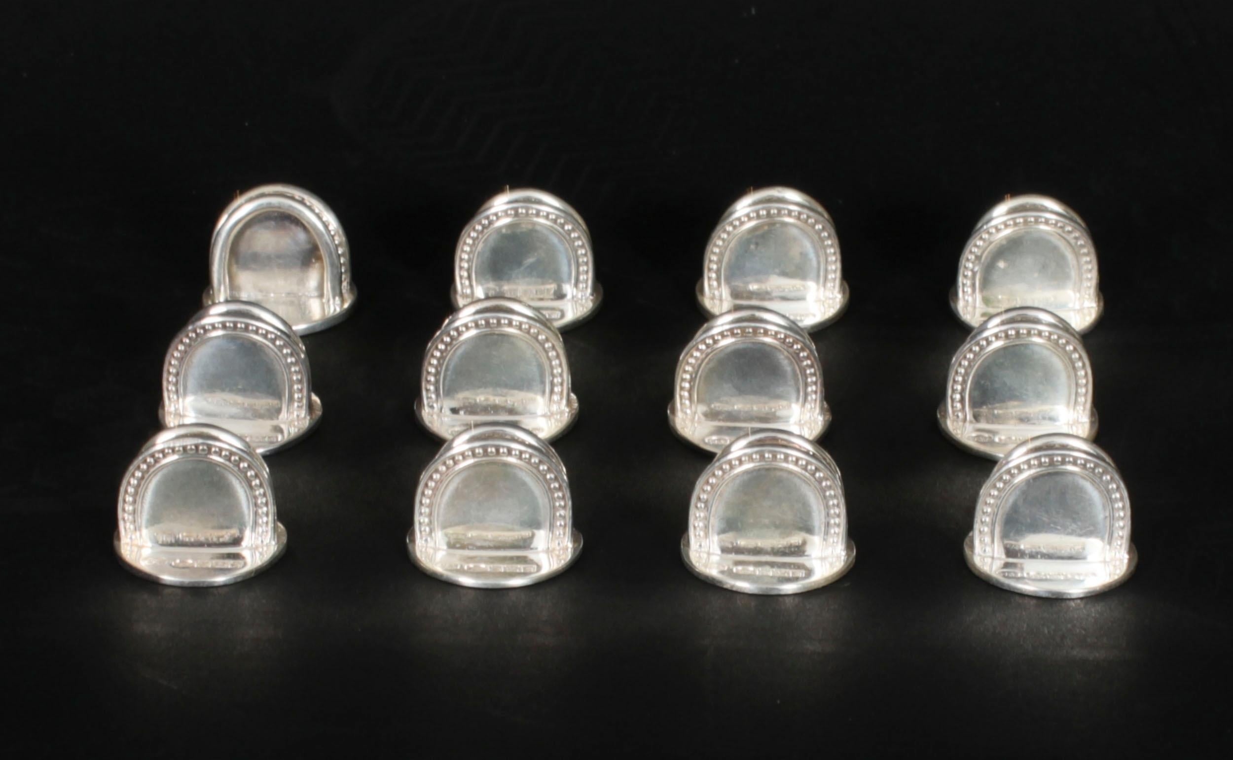 Vintage Sterling Silver Set 12 Place Card Menu Holders 20th Century For ...