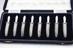 Vintage Sterling Silver Set of 8 Corn on the Cob Holders