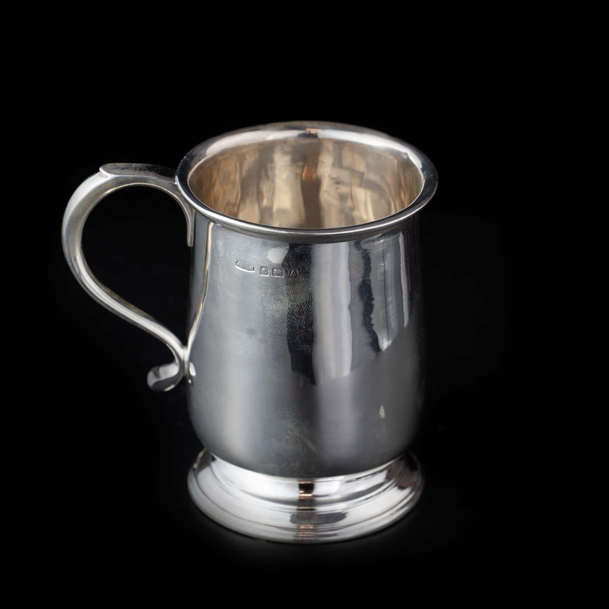 Vintage Sterling Silver Small Mug by James Dixon & Sons Ltd For Sale 2