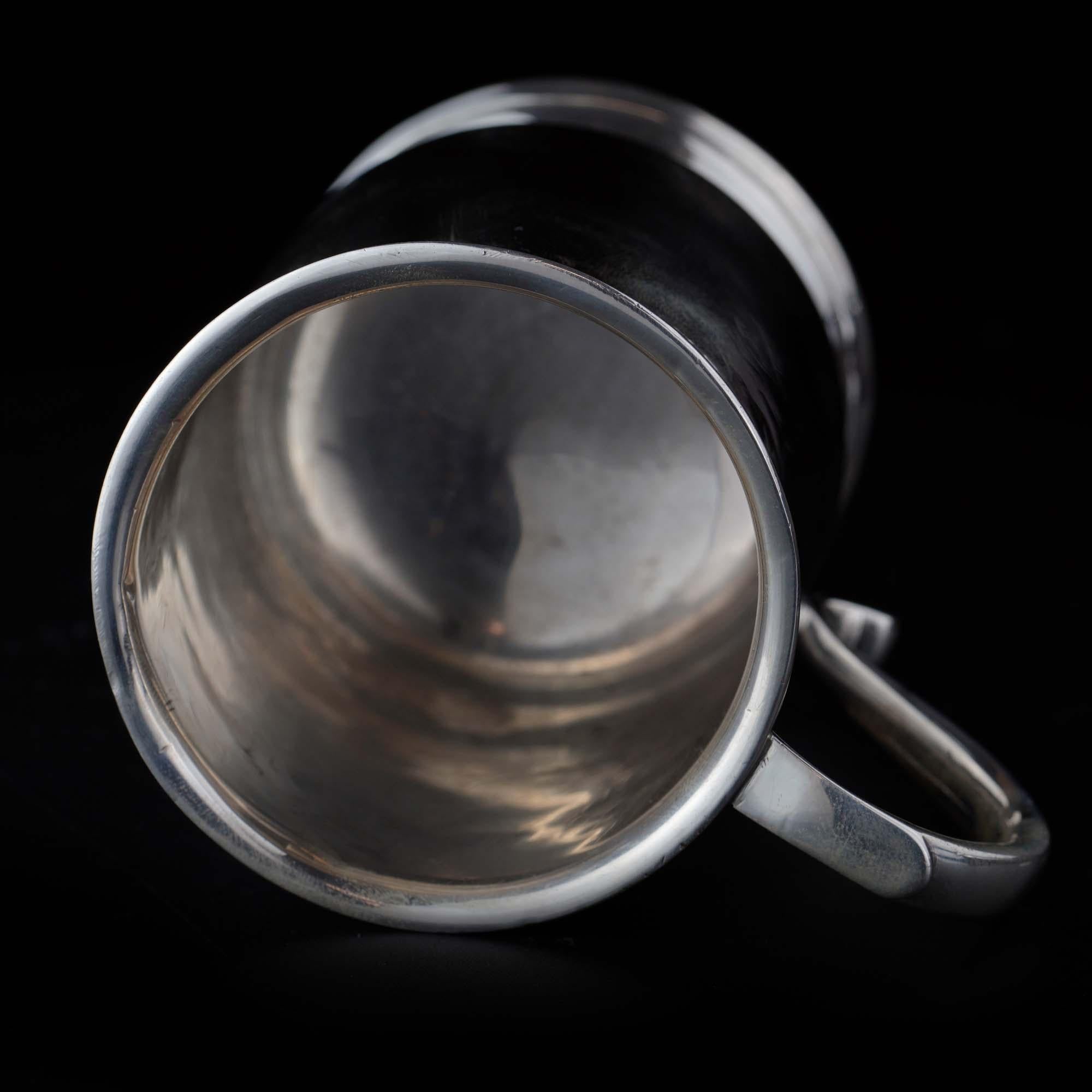 Early 20th Century Vintage Sterling Silver Small Mug by James Dixon & Sons Ltd For Sale