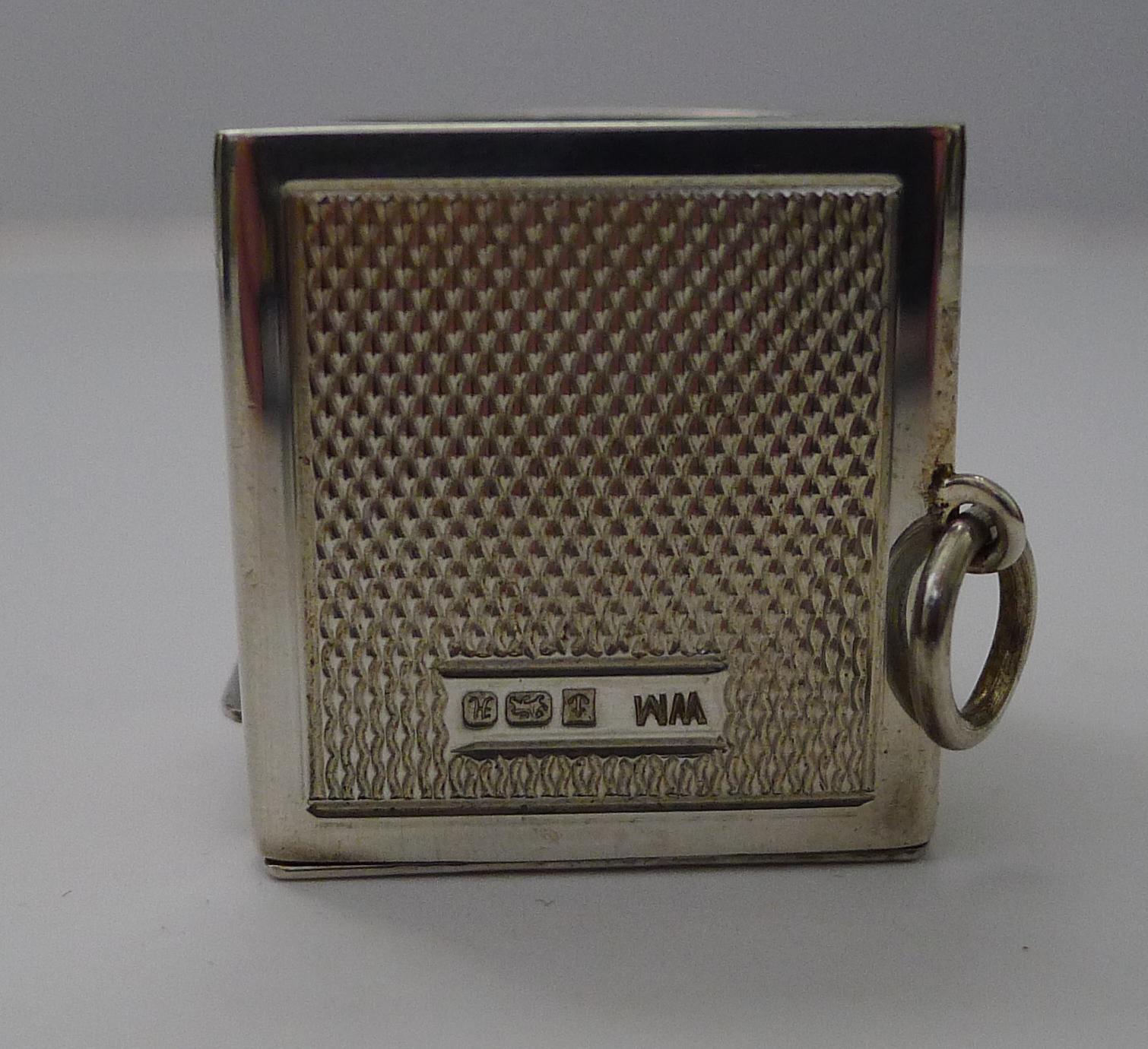 A handsome English solid /sterling silver cue chalk holder fully hallmarked for Birmingham 1982 in superb unused condition with it's original (plastic) presentation box which has done a great job protecting this little gem.  The makers mark is also