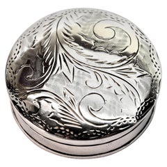 Vintage Sterling Silver Snuff Pill Box