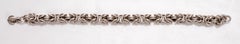 Vintage Sterling Silver Square "Byzantine Link" Bracelet