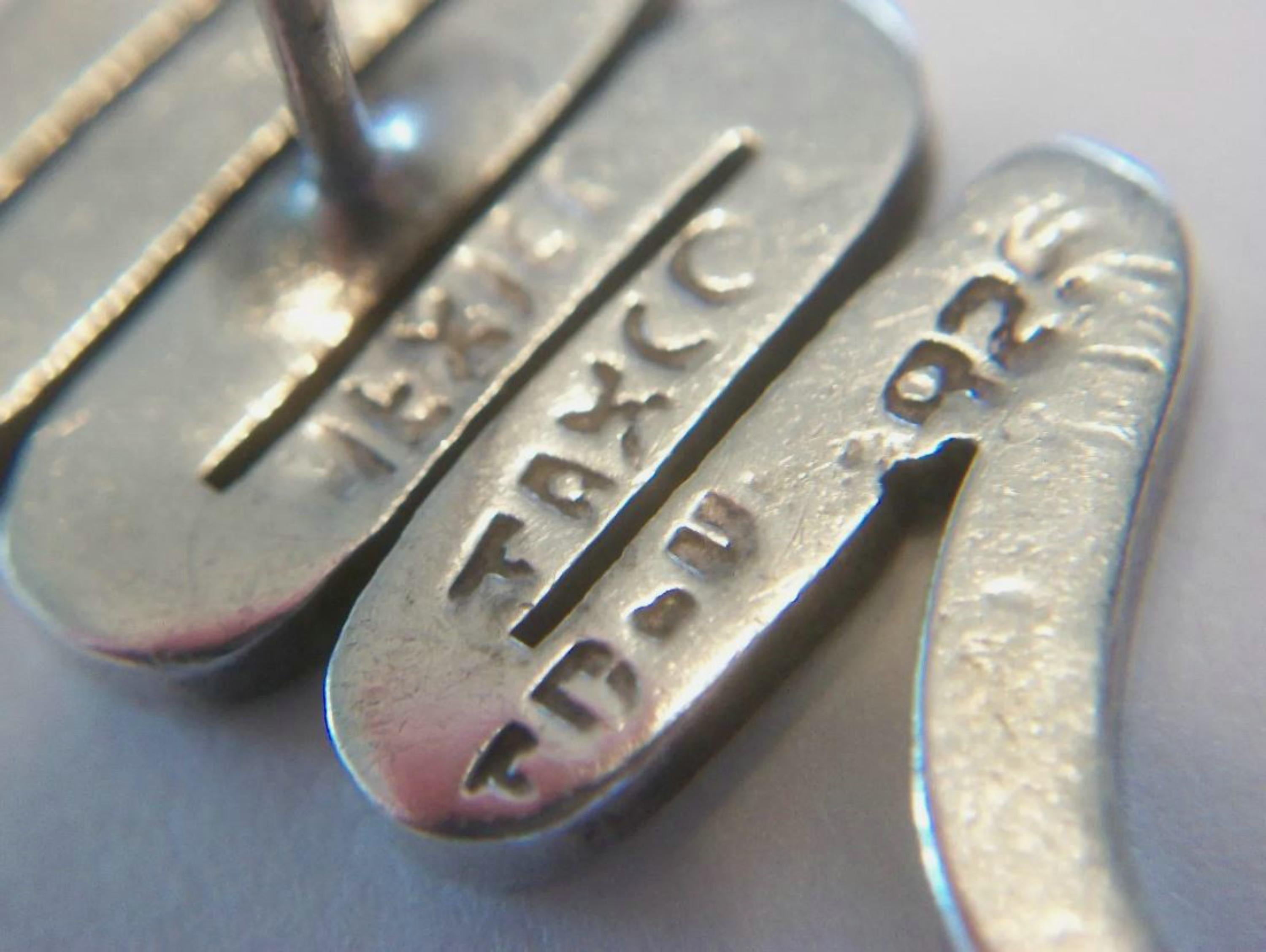 Vintage Sterling Silver Squiggle Earrings - Signed - Mexico - Late 20th Century For Sale 2