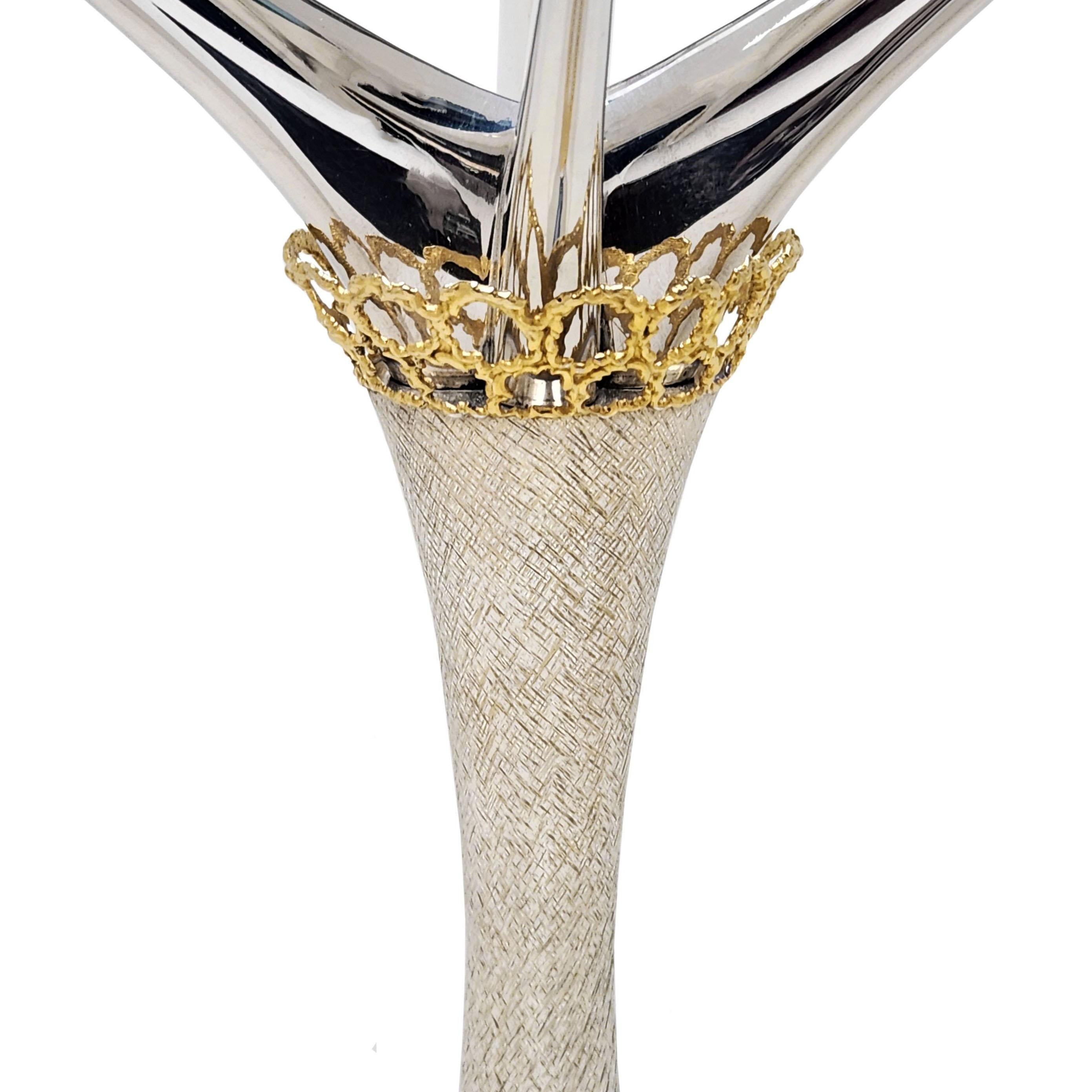 Modern Vintage Sterling Silver Stuart Devlin Candelabrum Candelabra Candle Holder 1975 For Sale