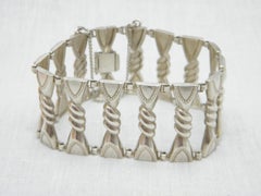 Vintage Sterling Silver Sweetie Twist Cuff Hinged Bracelet Bangle 925 Purity