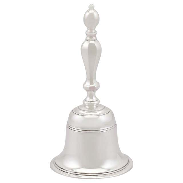Silver Bell Design Silver bell with filled background For Sale at 1stDibs