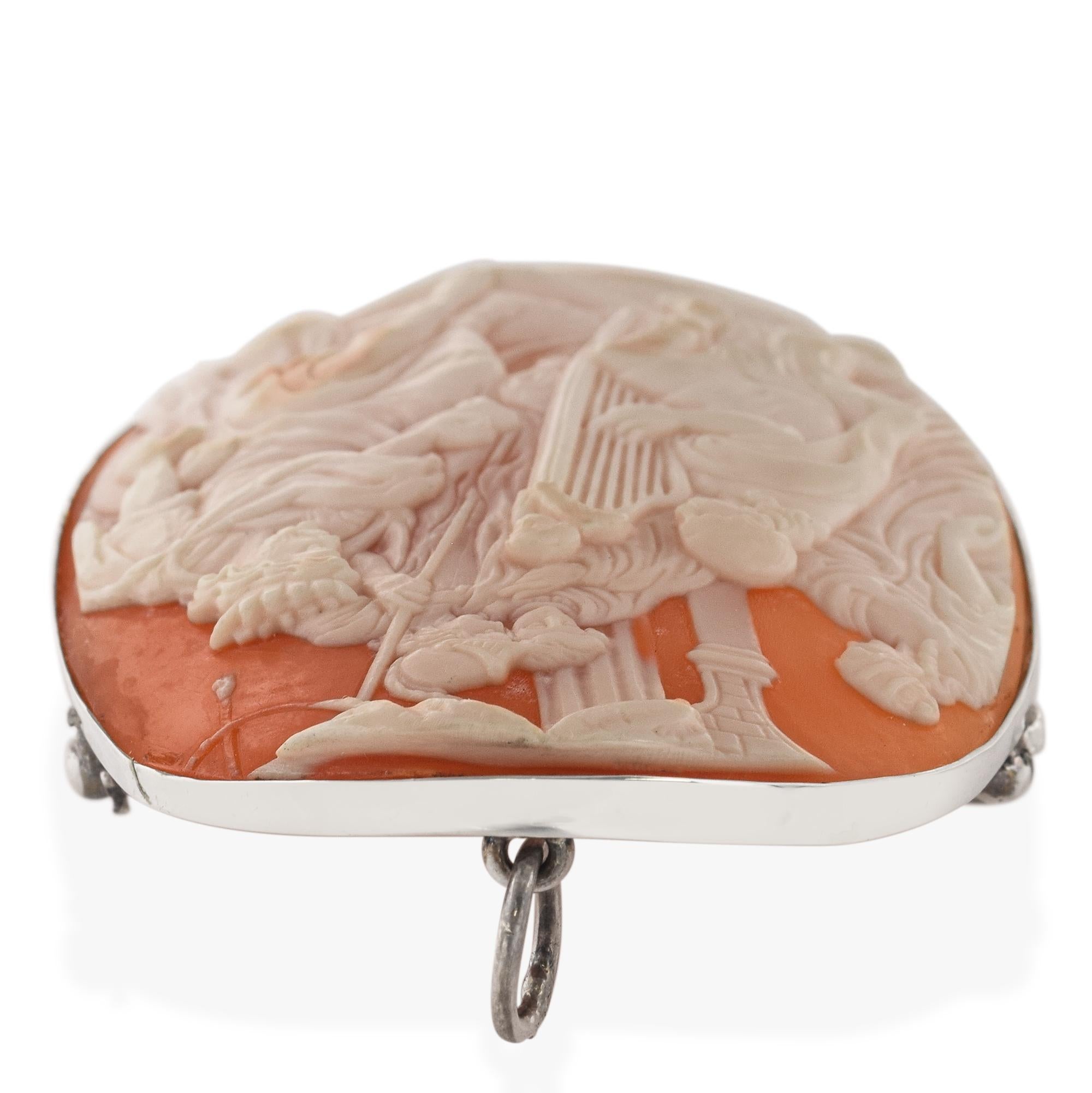 Broche colgante vintage de plata de ley 