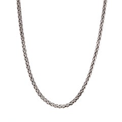 Vintage Sterling Silver Thick Wheat Chain, Length 20 Inches, Lobster Clasp