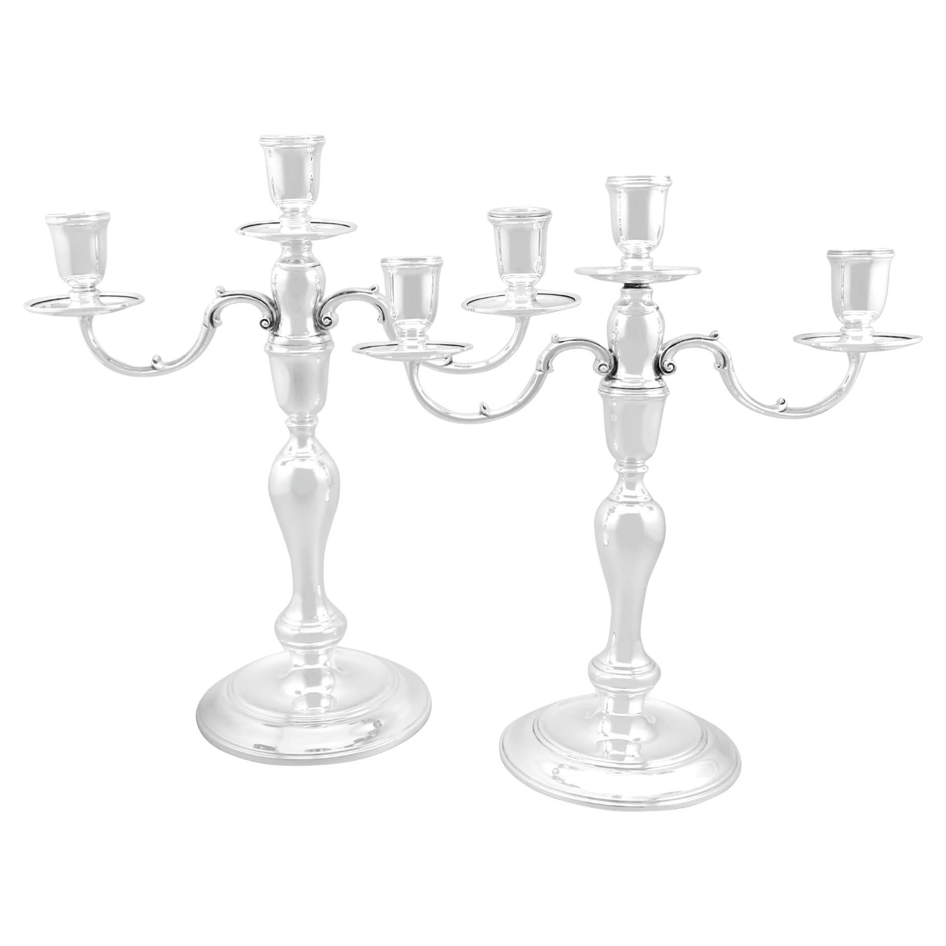 Dreiflammiger Vintage-Kandelaber aus Sterlingsilber (1985)