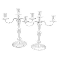 Candelabro d'epoca a tre luci in argento sterling
