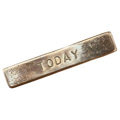 Vintage Sterling Silver “Today” Money Clip / Note Clip with Inscription
