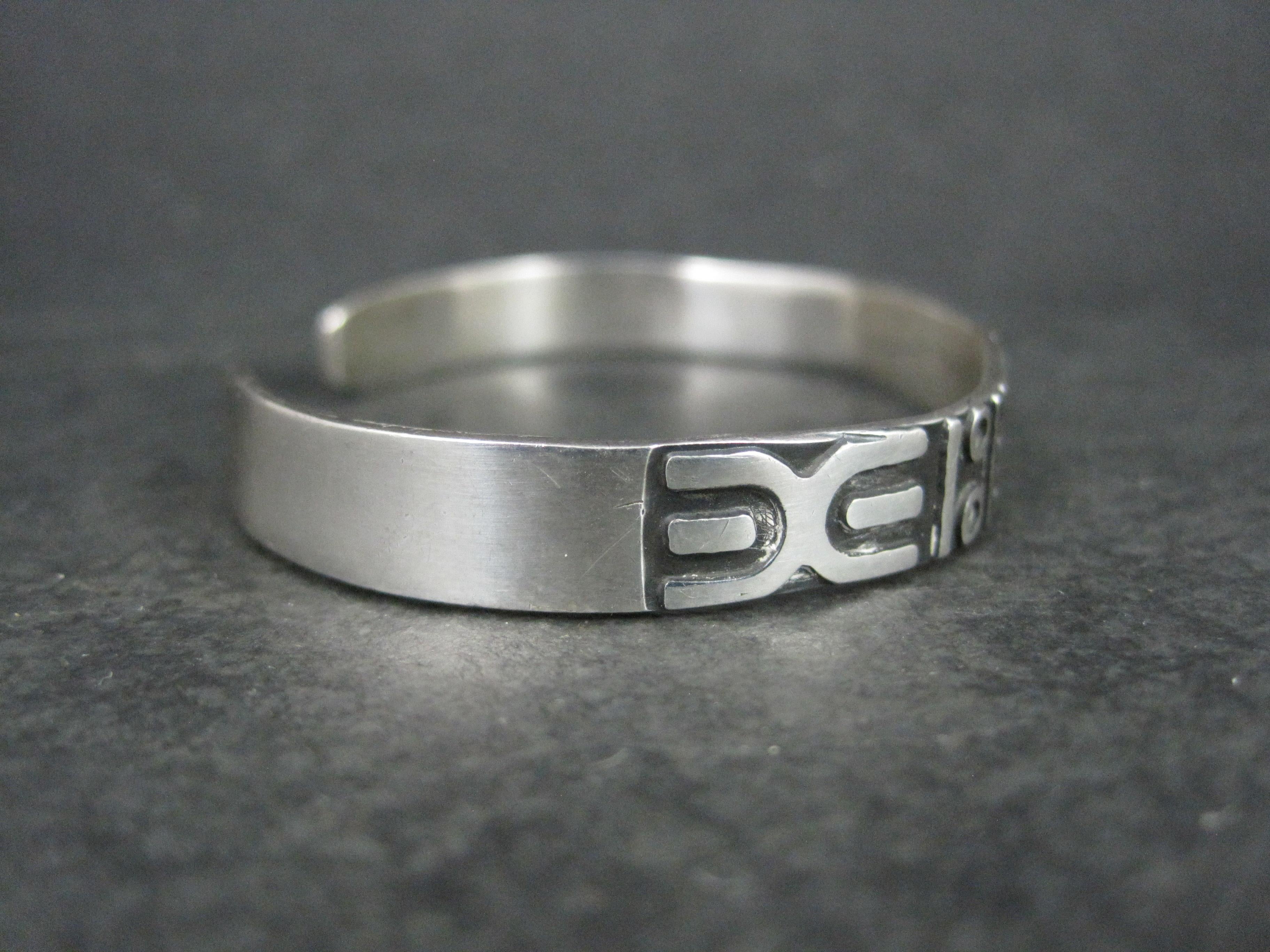Bracciale tribale d'argento vintage da 6,5 pollici in vendita 5